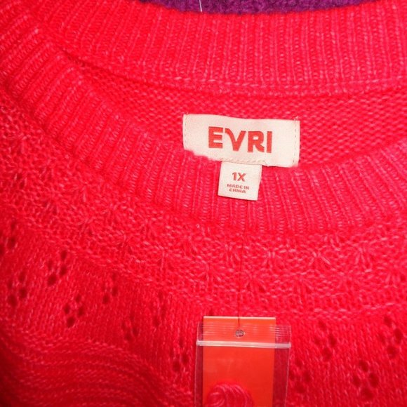 Evri Plus Size Crewneck Pointelle Sweaters Size 1X NWT Bundle of 2 - Picture 5 of 11